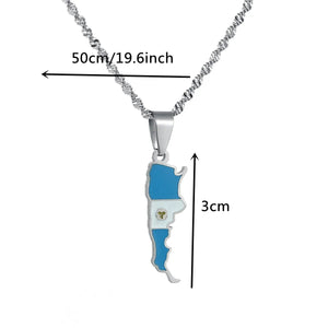 Argentina Flag Map Necklace