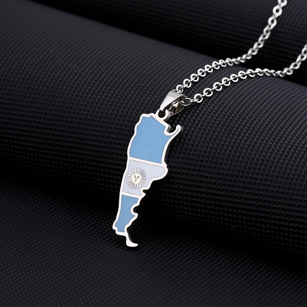 Argentina Flag Map Necklace