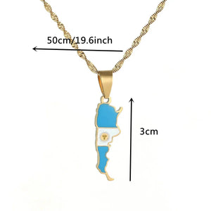 Argentina Flag Map Necklace