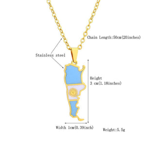 Argentina Flag Map Necklace