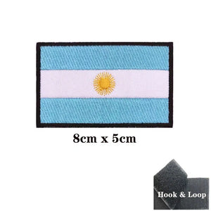 Argentina Flag Patch - Iron On/Hook & Loop Patch