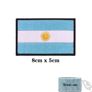 Argentina Flag Patch - Iron On/Hook & Loop Patch