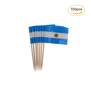 Argentina Flag Toothpicks - Cupcake Toppers (100Pcs)