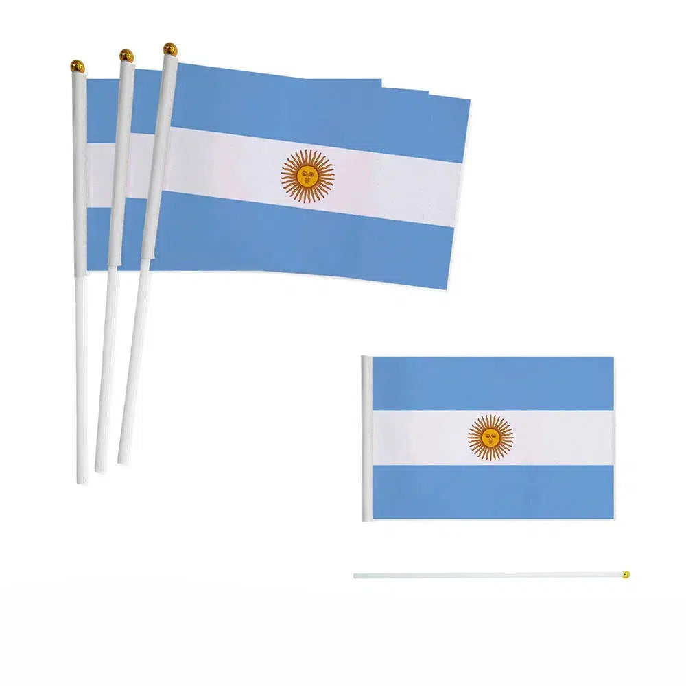 Argentina Flag on Stick - Small Handheld Flag (50/100Pcs)