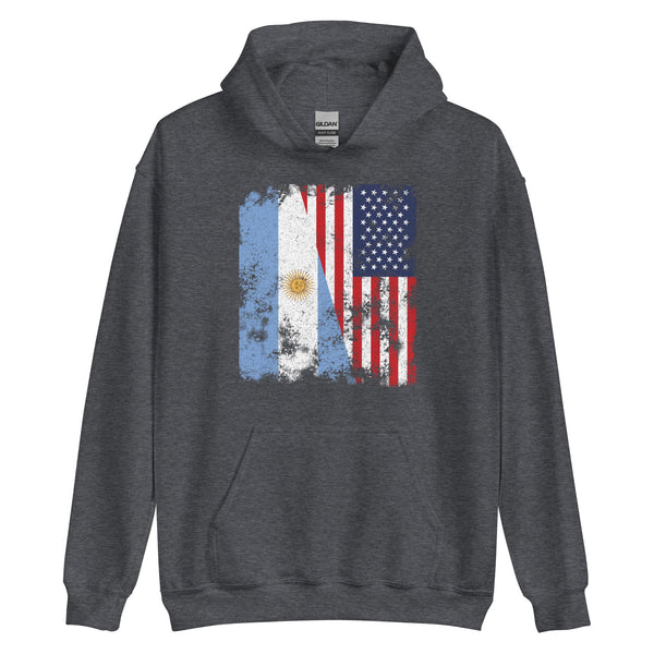 Argentina USA Flag - Half American Hoodie