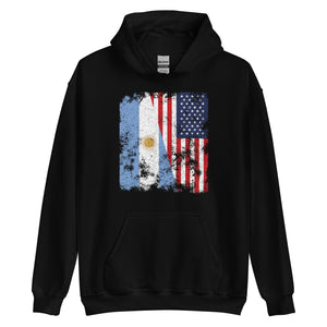 Argentina USA Flag - Half American Hoodie