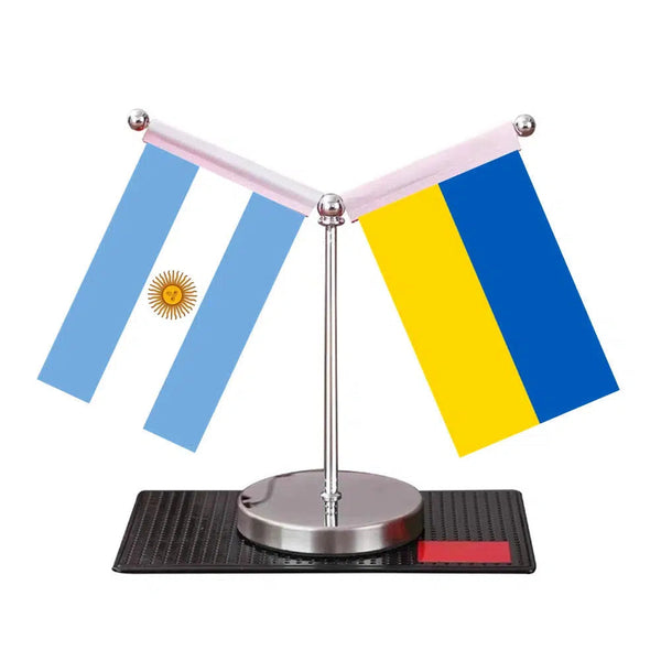 Argentina Ukraine Desk Flag - Custom Table Flags (Mini)