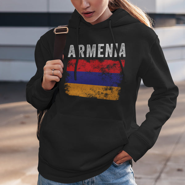 Armenia Flag Distressed - Armenian Flag Hoodie
