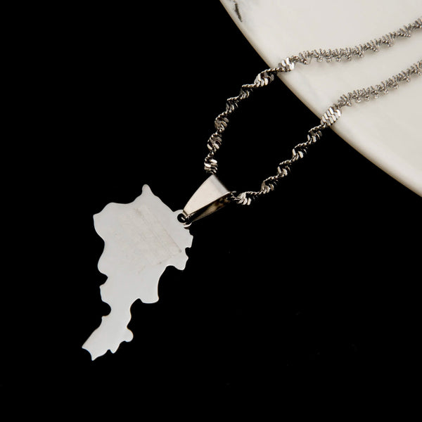 Armenia Flag Map Necklace