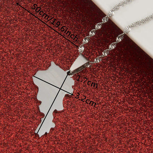 Armenia Flag Map Necklace