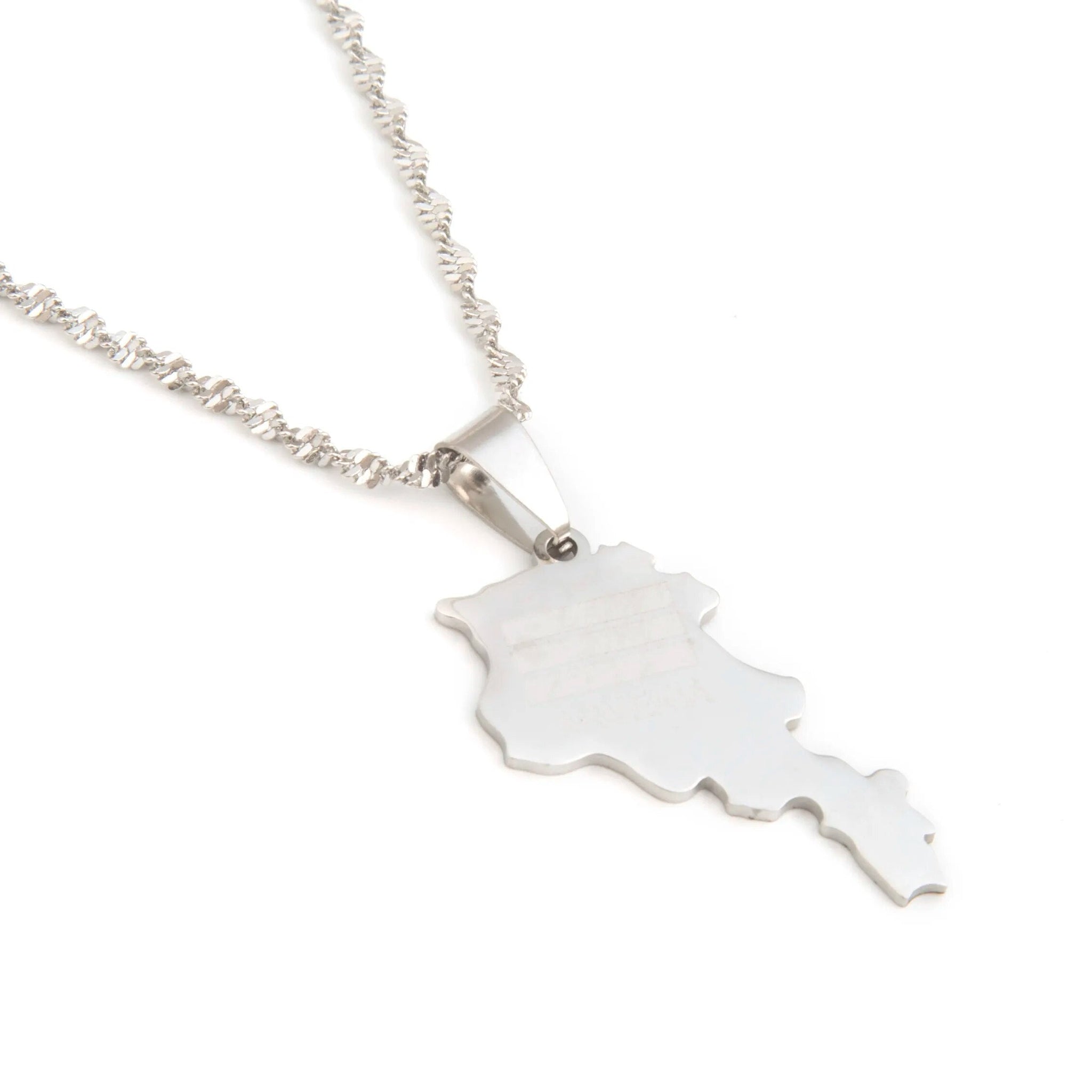 Armenia Flag Map Necklace