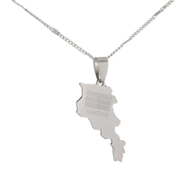 Armenia Flag Map Necklace