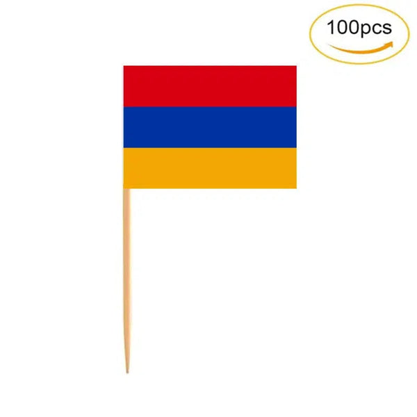 Armenia Flag Toothpicks - Cupcake Toppers (100Pcs)