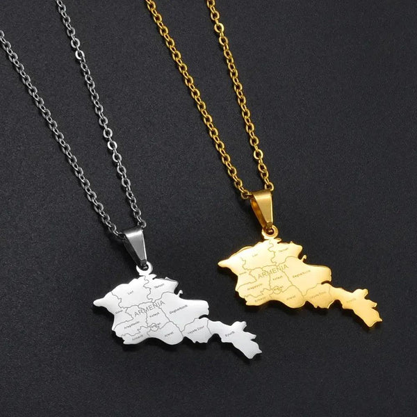 Armenia Map Necklace