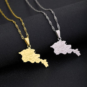 Armenia Map Necklace