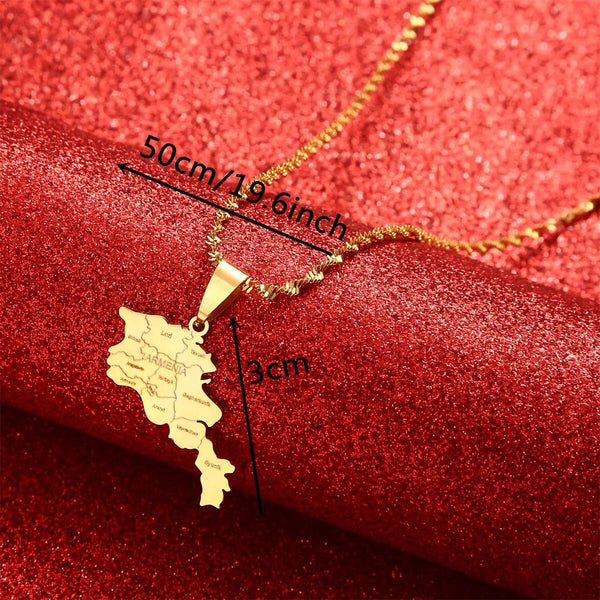 Armenia Map Necklace