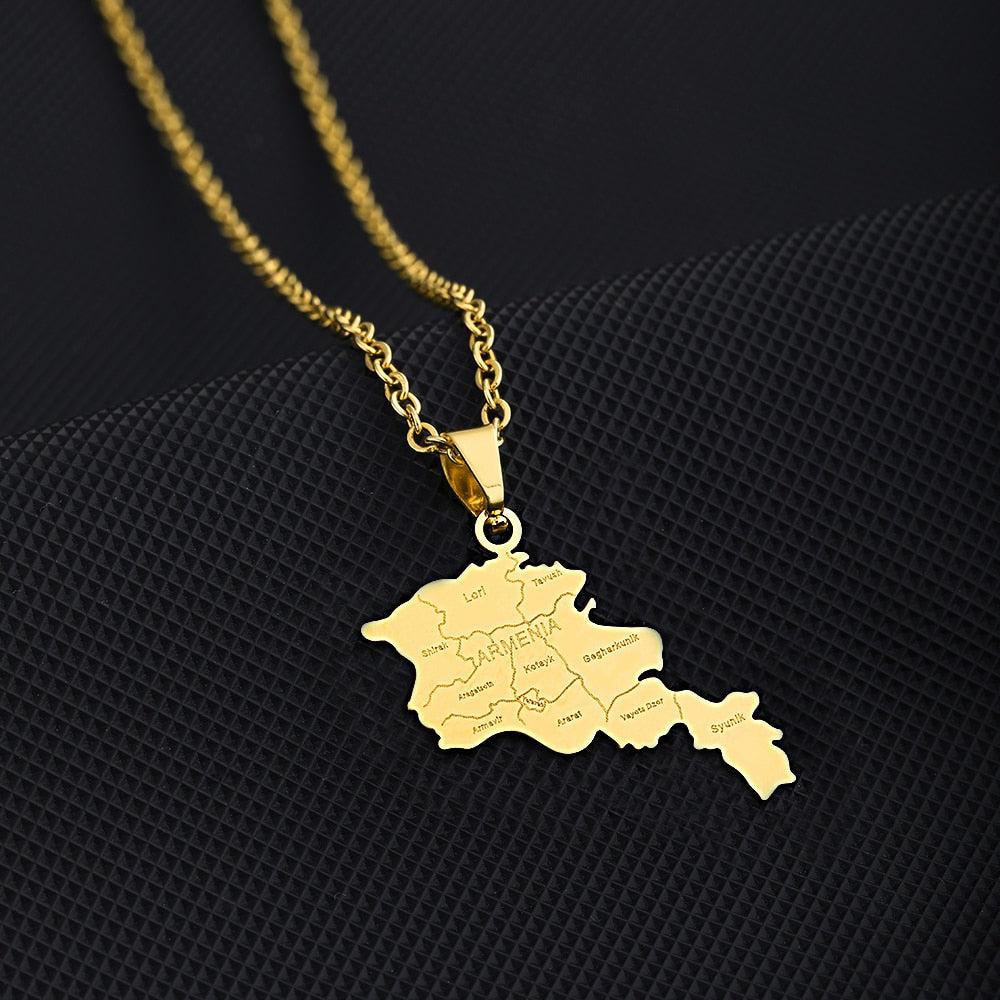 Armenia Map Necklace