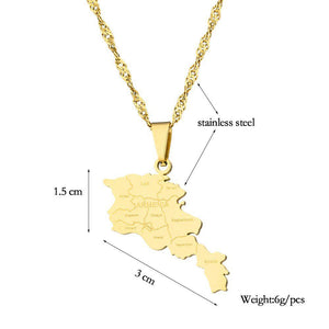 Armenia Map Necklace