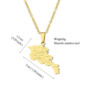 Armenia Map Necklace