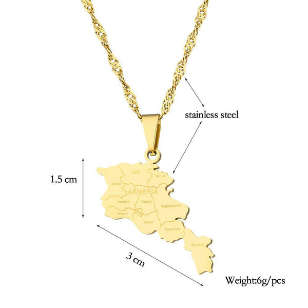 Armenia Map Necklace