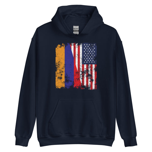 Armenia USA Flag - Half American Hoodie