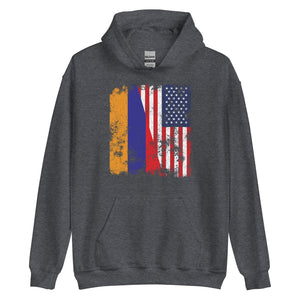 Armenia USA Flag - Half American Hoodie