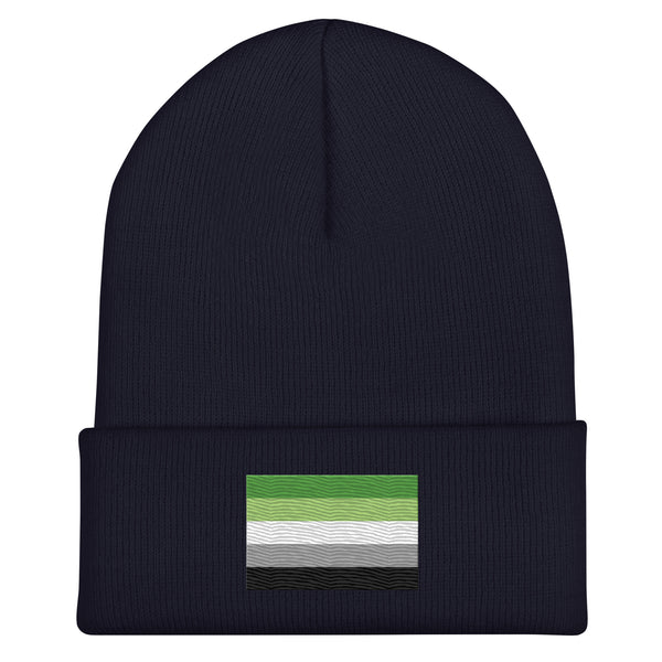 Aromantic Flag Beanie - Embroidered LGBT+ Winter Hat