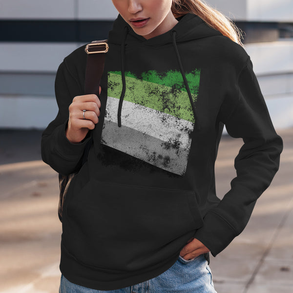 Aromantic Flag - Distressed LGBT+ Hoodie