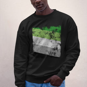 Aromantic Flag - Distressed LGBT+ Sweatshirt