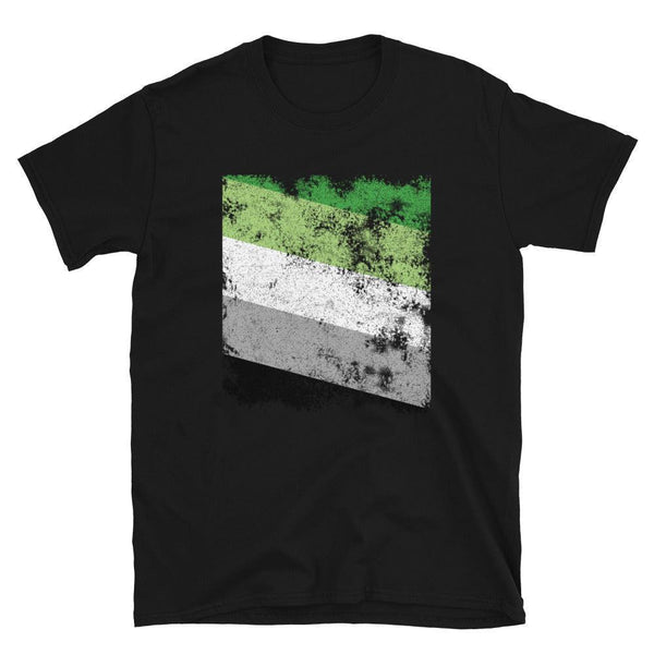 Aromantic Flag - Distressed LGBT+ T-Shirt