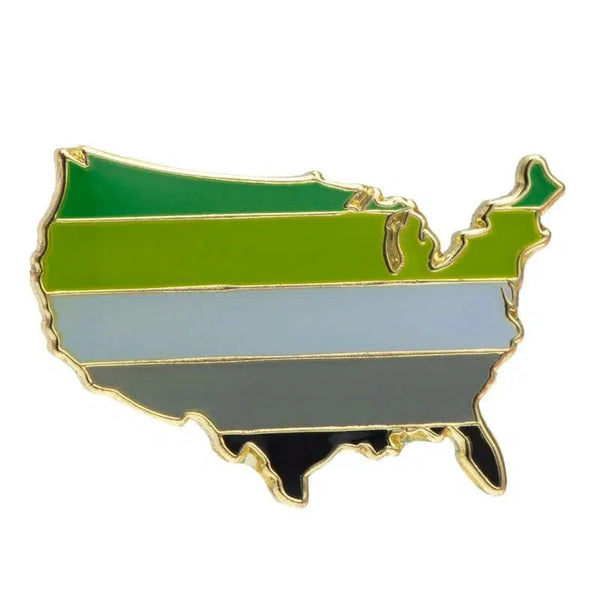 Aromantic Pride Flag Lapel Pins - LGBTQIA2S+ Enamel Pin Flag