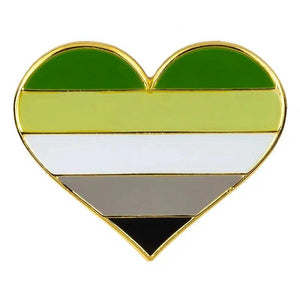 Aromantic Pride Flag Lapel Pins - LGBTQIA2S+ Enamel Pin Flag