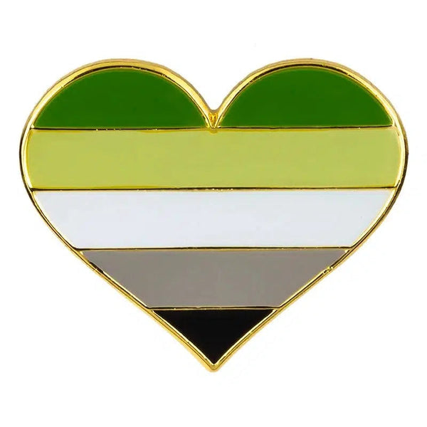 Aromantic Pride Flag Lapel Pins - LGBTQIA2S+ Enamel Pin Flag