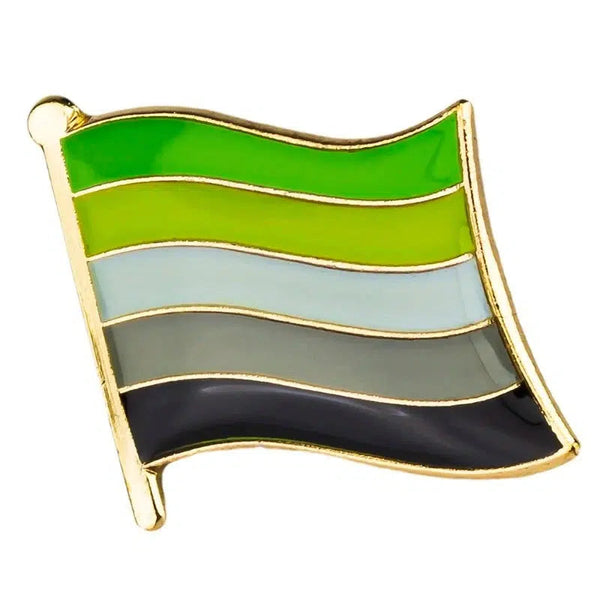 Aromantic Pride Flag Lapel Pins - LGBTQIA2S+ Enamel Pin Flag