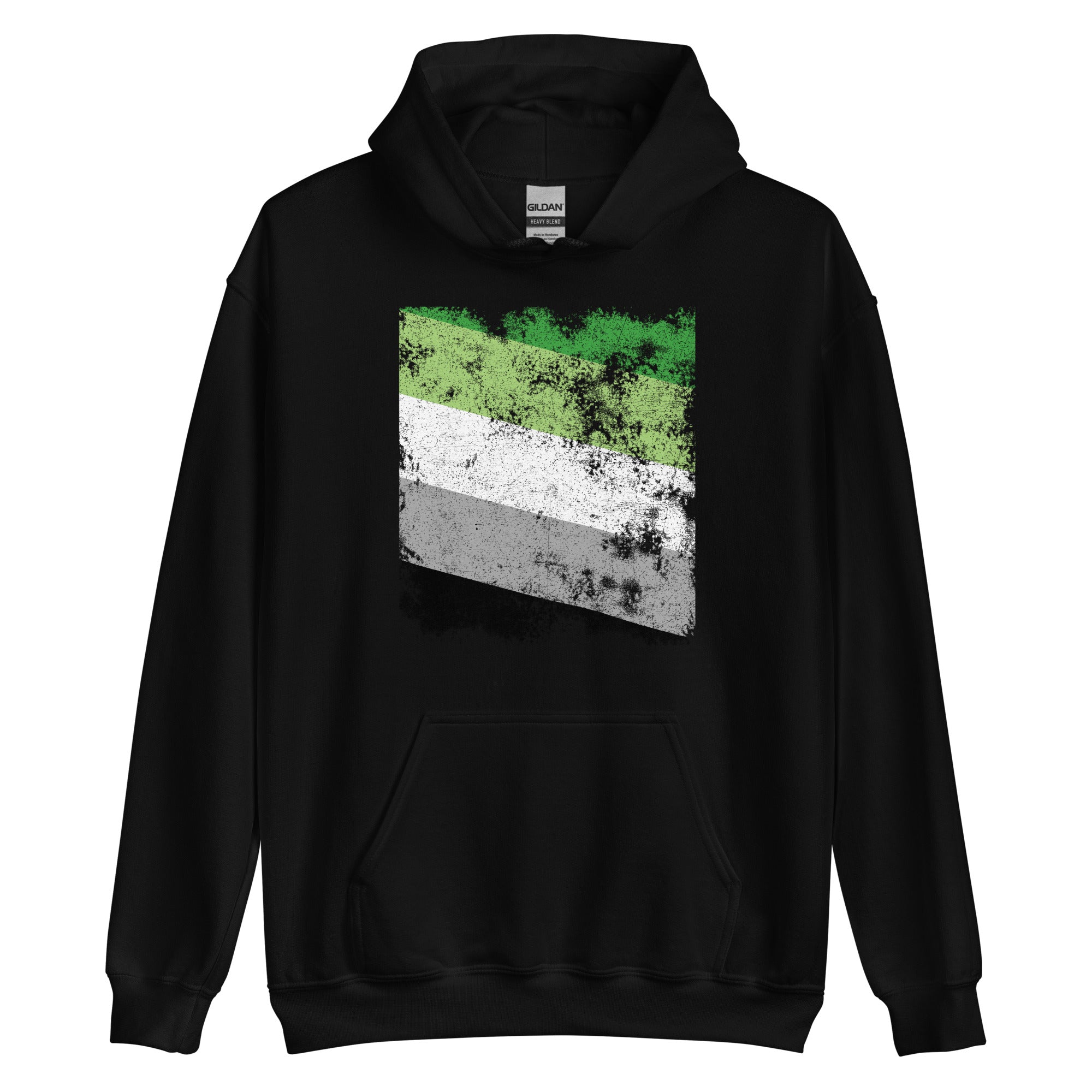 Aromantic Flag - Distressed LGBT+ Hoodie