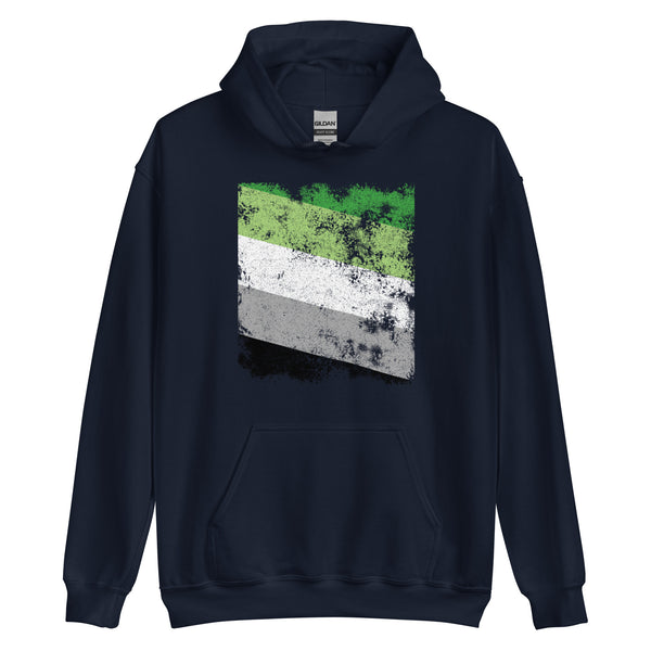 Aromantic Flag - Distressed LGBT+ Hoodie