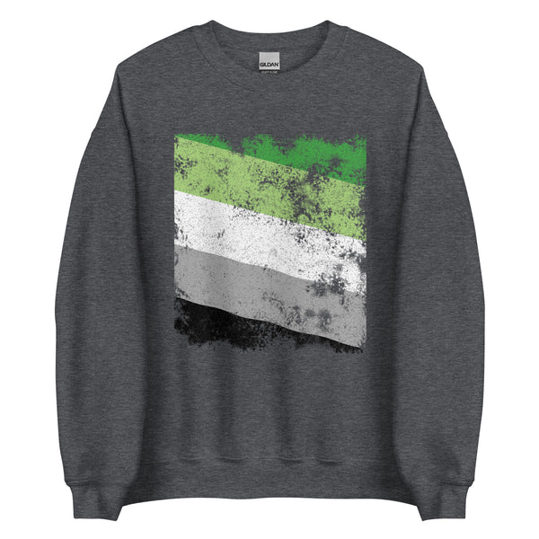 Aromantic Flag - Distressed LGBT+ Sweatshirt