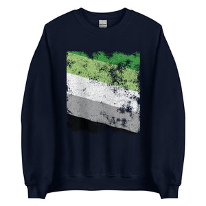 Aromantic Flag - Distressed LGBT+ Sweatshirt