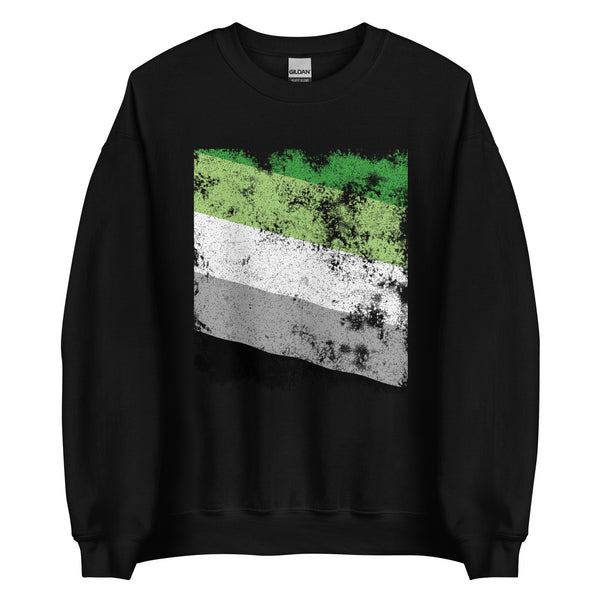 Aromantic Flag - Distressed LGBT+ Sweatshirt