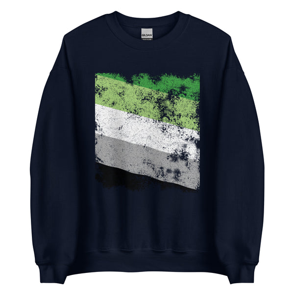 Aromantic Flag - Distressed LGBT+ Sweatshirt