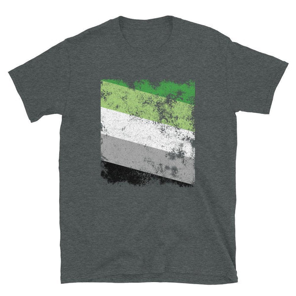 Aromantic Flag - Distressed LGBT+ T-Shirt