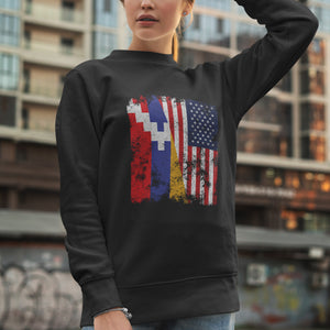 Artsakh USA Flag - Half American Sweatshirt