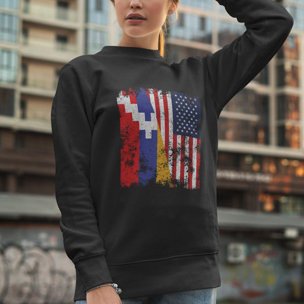 Artsakh USA Flag - Half American Sweatshirt