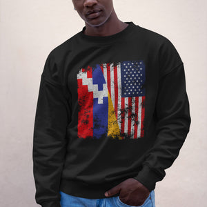 Artsakh USA Flag - Half American Sweatshirt