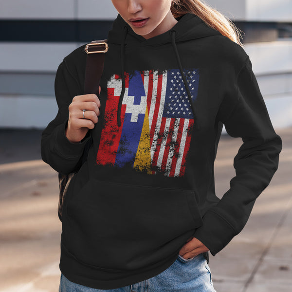 Artsakh USA Flag - Half American Hoodie
