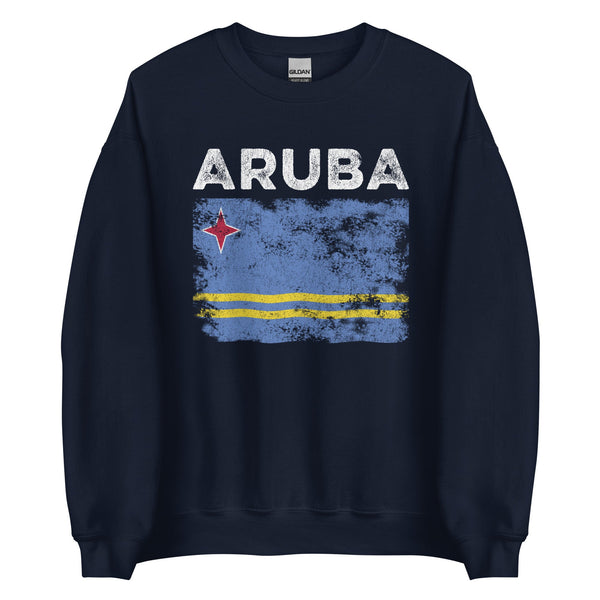 Aruba Flag Distressed - Aruban Flag Sweatshirt