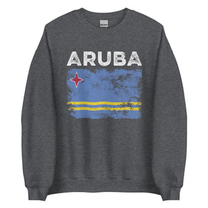 Aruba Flag Distressed - Aruban Flag Sweatshirt