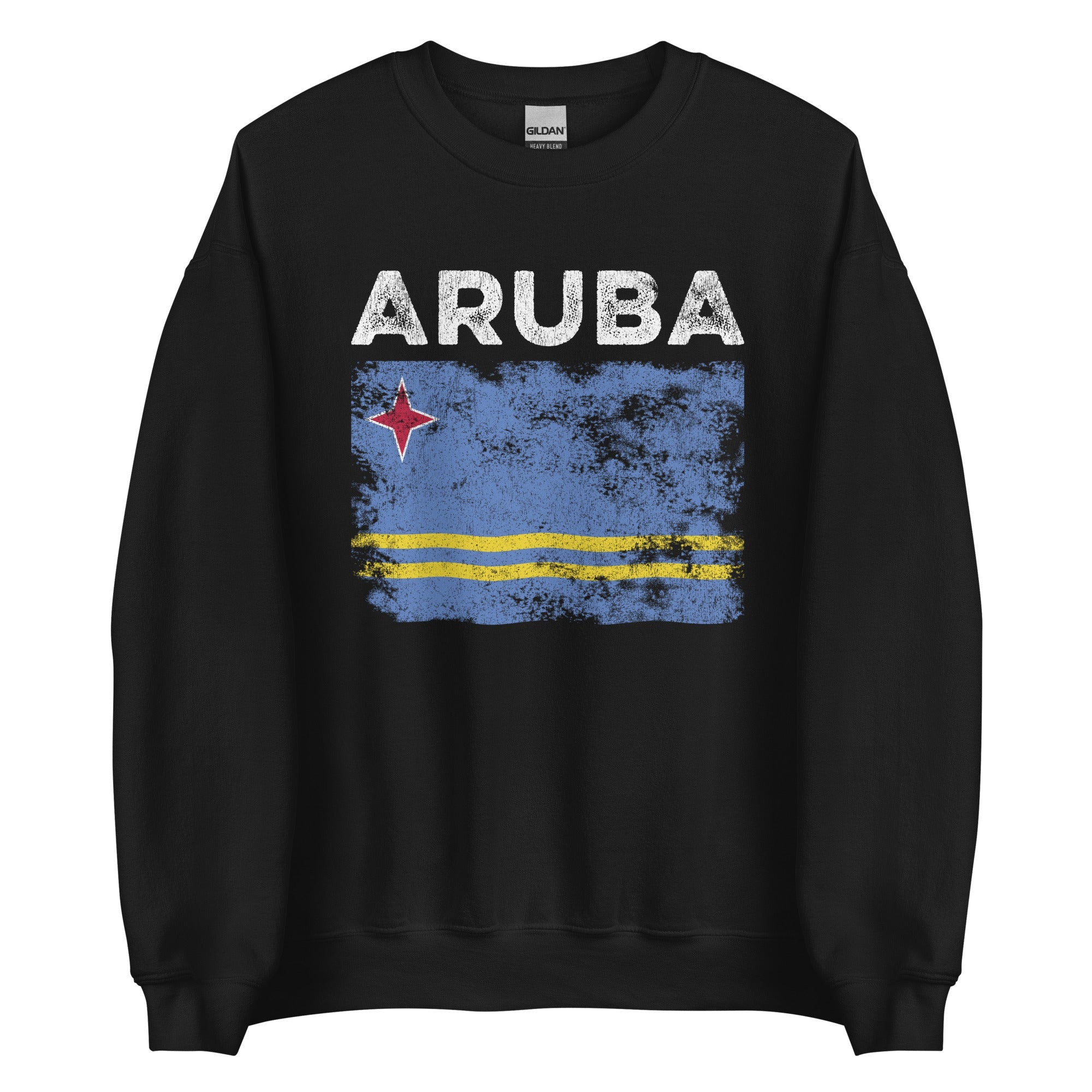 Aruba Flag Distressed - Aruban Flag Sweatshirt