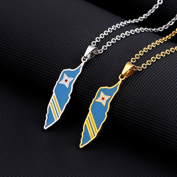 Aruba Flag Map Necklace