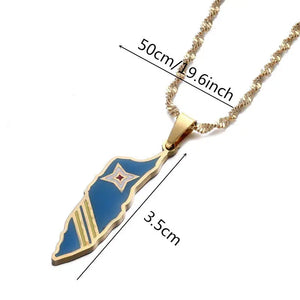 Aruba Flag Map Necklace